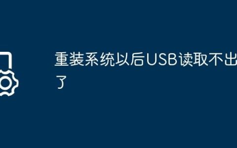 重装系统以后USB读取不出来了