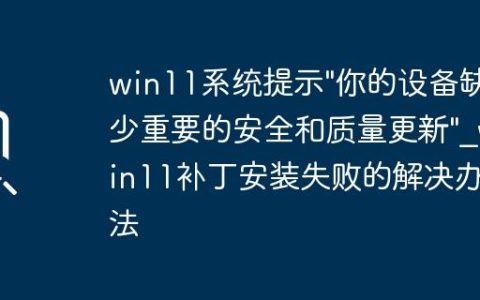 win11系统提示”你的设备缺少重要的安全和质量更新”_win11补丁安装失败的解决办法
