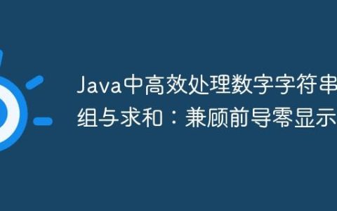 Java中高效处理数字字符串分组与求和：兼顾前导零显示