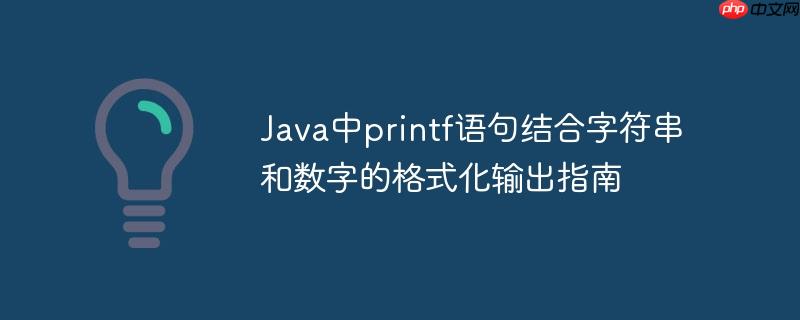 Java中printf语句结合字符串和数字的格式化输出指南