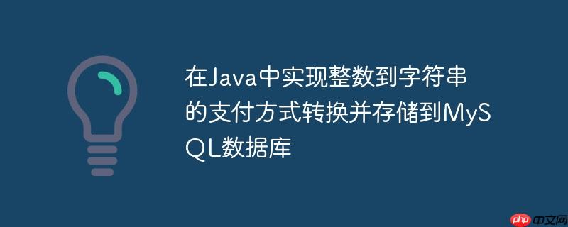 在java中实现整数到字符串的支付方式转换并存储到mysql数据库