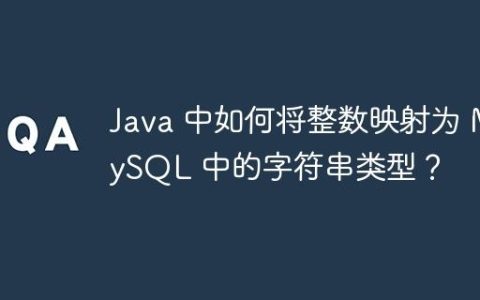 Java 中如何将整数映射为 MySQL 中的字符串类型？