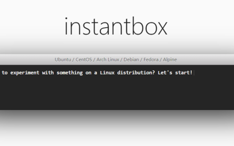 instantbox – 几秒内启动一个干净的 Linux 系统