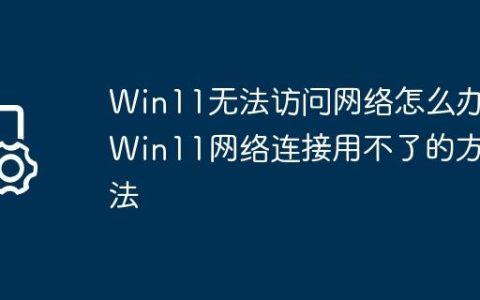 Win11无法访问网络怎么办?Win11网络连接用不了的方法