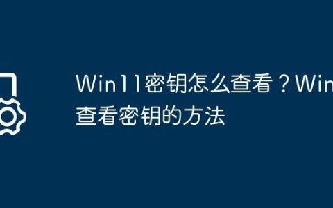 Win11密钥怎么查看？Win11查看密钥的方法