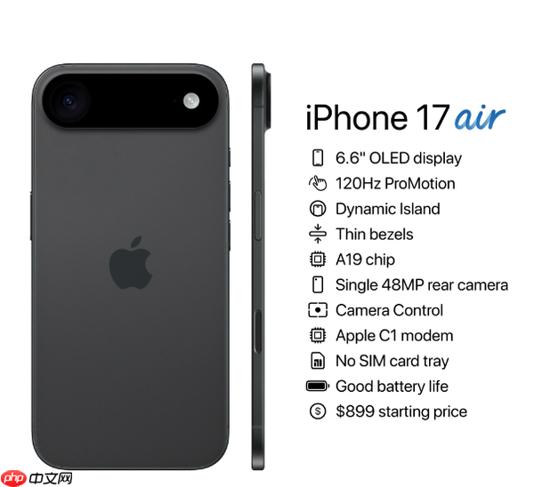 外媒列出iPhone 17 Air五大特点:今年最特殊的苹果手机