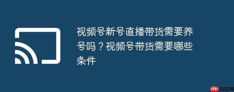 视频号新号直播带货需要养号吗?视频号带货需要哪些条件