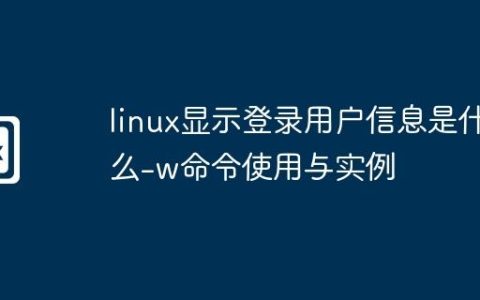 linux显示登录用户信息是什么-w命令使用与实例