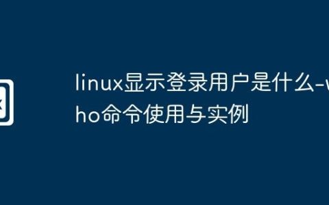 linux显示登录用户是什么-who命令使用与实例