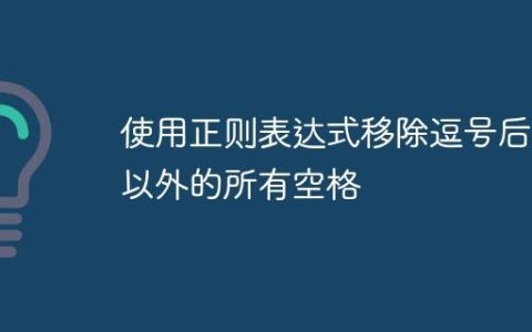 使用正则表达式移除逗号后以外的所有空格