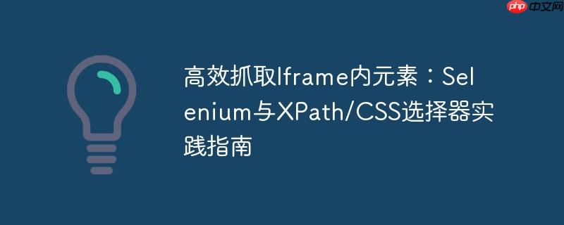 高效抓取Iframe内元素:Selenium与XPath/CSS选择器实践指南