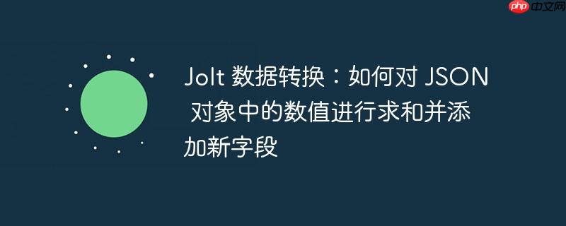 jolt 数据转换:如何对 json 对象中的数值进行求和并添加新字段