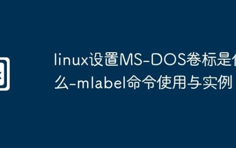 linux设置MS-DOS卷标是什么-mlabel命令使用与实例