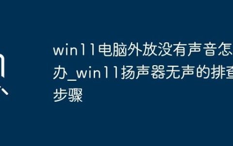 win11电脑外放没有声音怎么办_win11扬声器无声的排查步骤