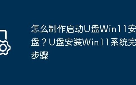 怎么制作启动U盘Win11安装盘？U盘安装Win11系统完整步骤