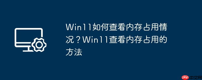 win11如何查看内存占用情况?win11查看内存占用的方法