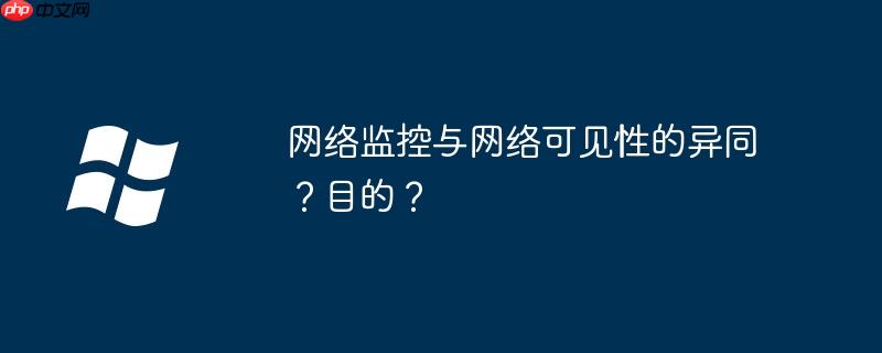 网络监控与网络可见性的异同?目的?