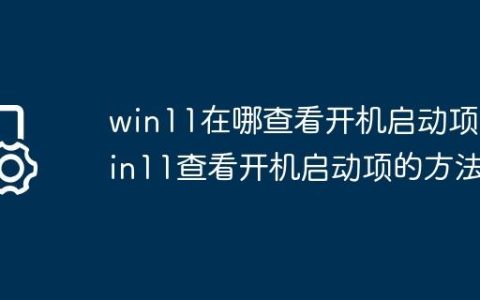 win11在哪查看开机启动项?win11查看开机启动项的方法