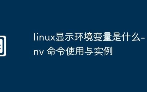 linux显示环境变量是什么- env 命令使用与实例