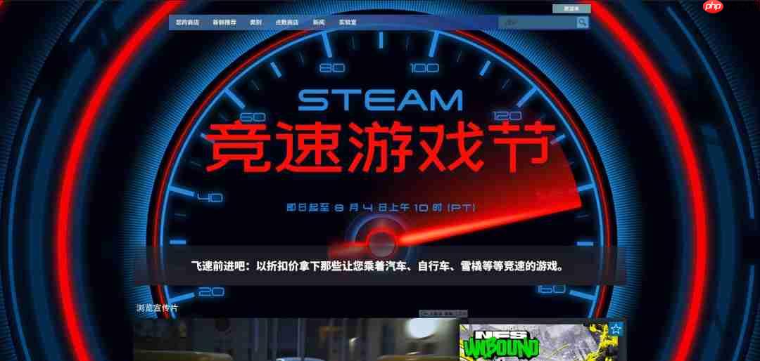 Steam竞速游戏节促销 《极品飞车:不羁》17元