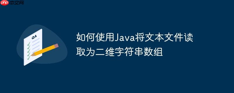 如何使用java将文本文件读取为二维字符串数组