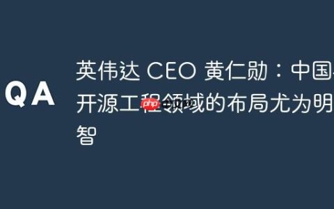 英伟达 CEO 黄仁勋：中国在开源工程领域的布局尤为明智