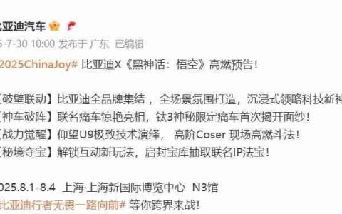 行者无畏！ 比亚迪×《黑神话：悟空》4款痛车将亮相2025ChinaJoy