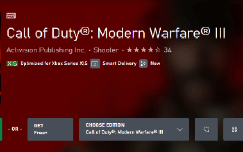 空欢喜一场：Xbox商店可免费领《COD》 但无法游玩