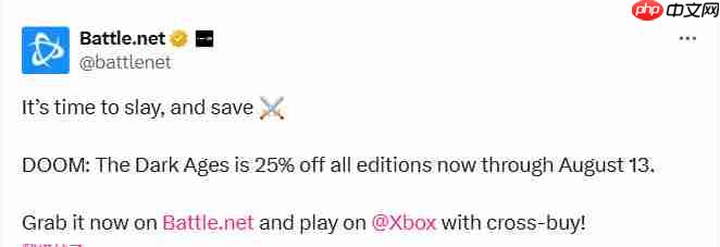 《毁灭战士:黑暗时代》全版本降价25%促销 Steam国区261元