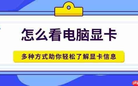 怎么看电脑显卡 多种方式助你轻松了解显卡信息