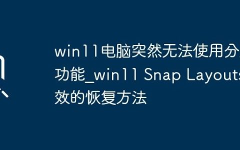 win11电脑突然无法使用分屏功能_win11 Snap Layouts失效的恢复方法