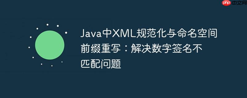 java中xml规范化与命名空间前缀重写:解决数字签名不匹配问题