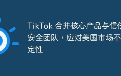 TikTok 合并核心产品与信任安全团队，应对美国市场不确定性