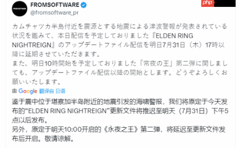 《老头环黑夜君临》双人模式延期 受地震海啸预警影响