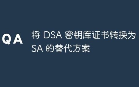 将 DSA 密钥库证书转换为 RSA 的替代方案