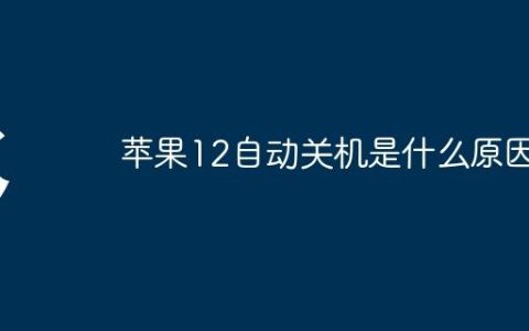 苹果12自动关机是什么原因