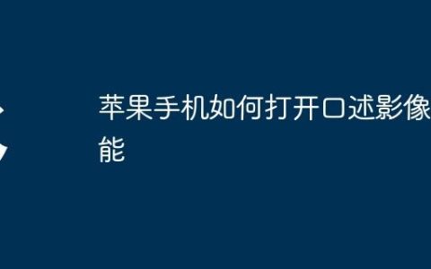 苹果手机如何打开口述影像功能