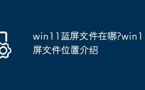 win11蓝屏文件在哪?win11蓝屏文件位置介绍