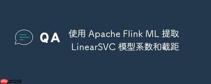 使用 apache flink ml 提取 linearsvc 模型系数和截距