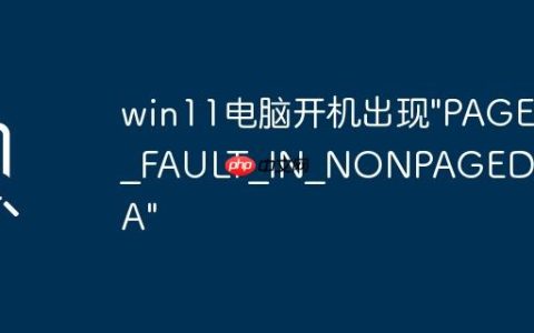 win11电脑开机出现”PAGE_FAULT_IN_NONPAGED_AREA”