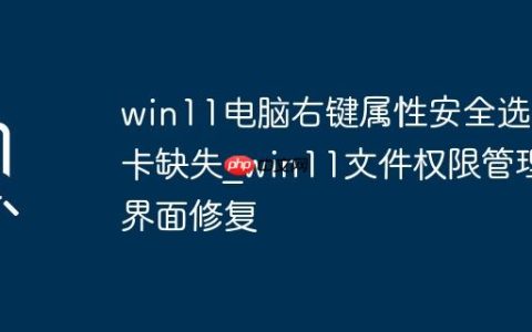 win11电脑右键属性安全选项卡缺失_win11文件权限管理界面修复