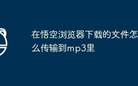 在悟空浏览器下载的文件怎么传输到mp3里