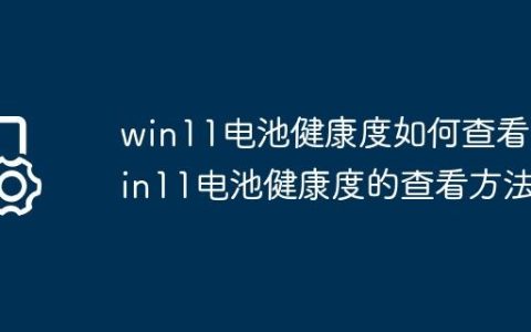 win11电池健康度如何查看?win11电池健康度的查看方法