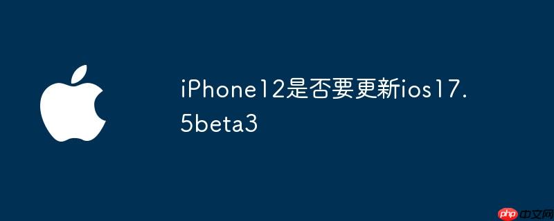 iPhone12是否要更新ios17.5beta3