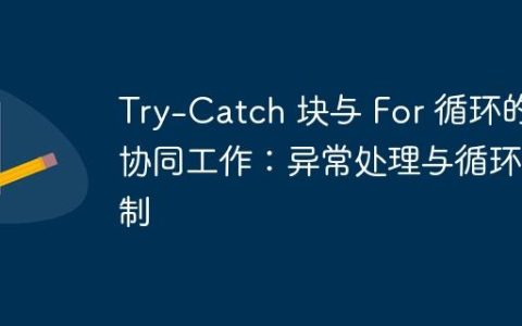 Try-Catch 块与 For 循环的协同工作：异常处理与循环控制