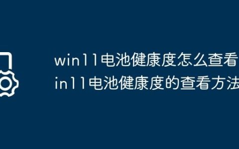 win11电池健康度怎么查看?win11电池健康度的查看方法