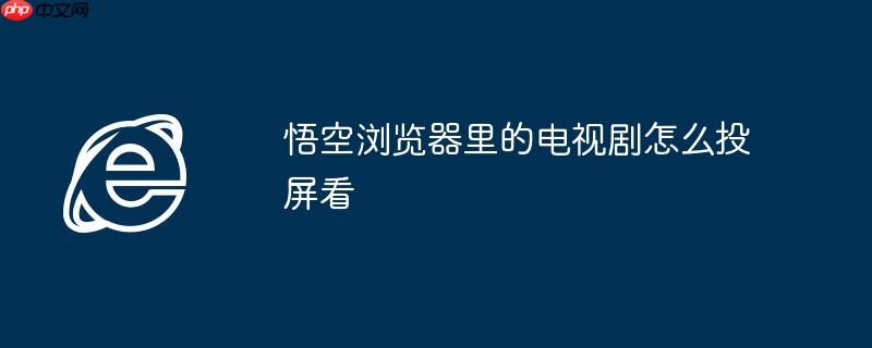 悟空浏览器里的电视剧怎么投屏看