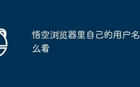 悟空浏览器里自己的用户名怎么看