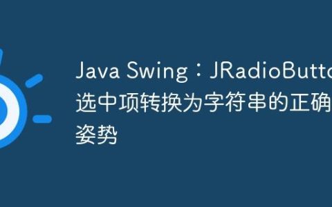 Java Swing：JRadioButton 选中项转换为字符串的正确姿势