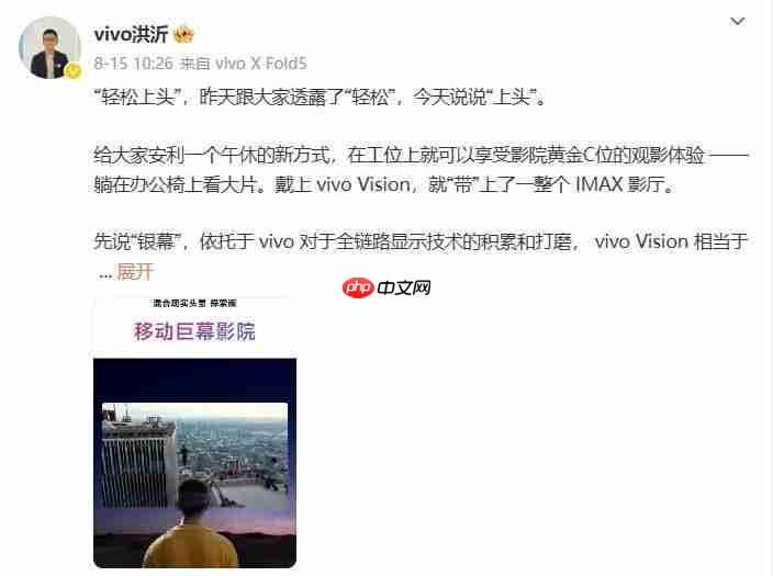 vivo Vision 探索版混合现实头显搭载 Micro-OLED 屏，双目 8K 分辨率